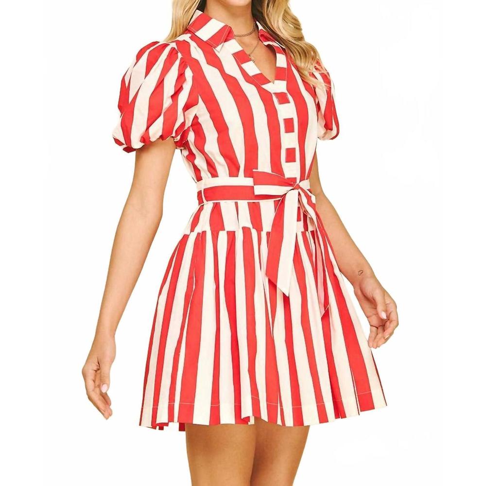 Pinch Red and White Striped Mini Dress - Picture 5 of 6